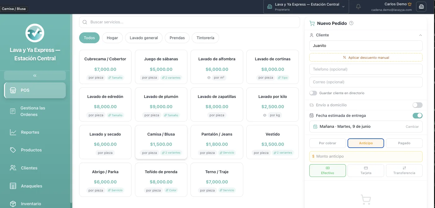 POS Screen - Create and manage orders