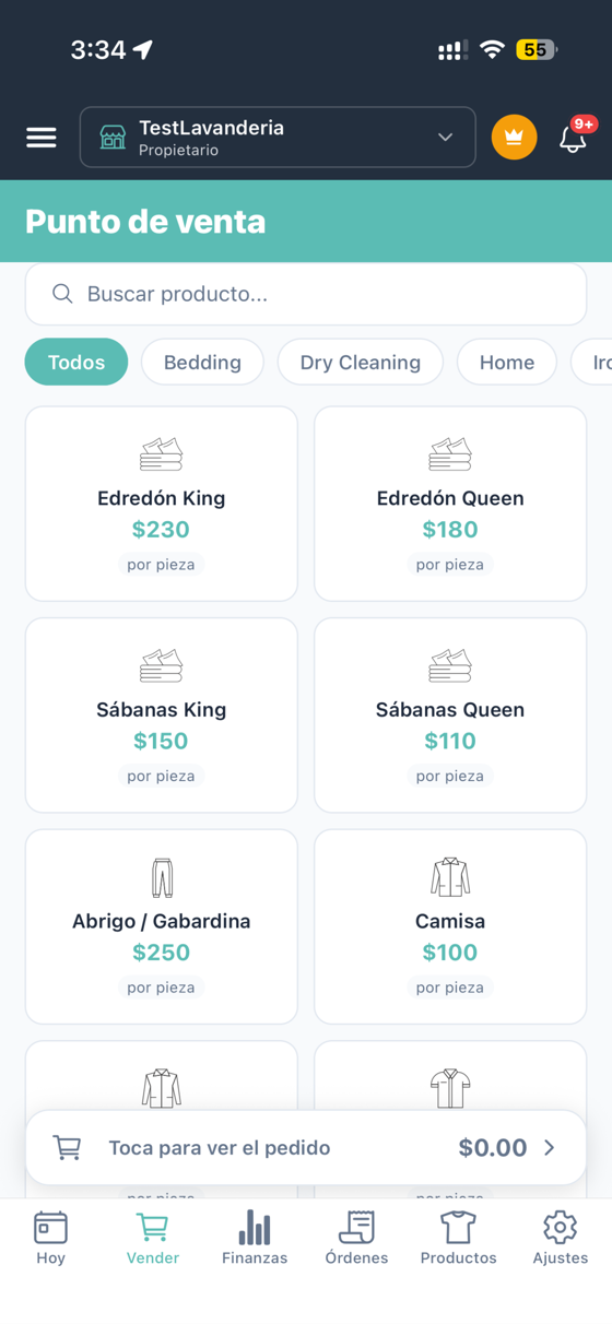 Punto de venta de Lava y Ya en iPhone