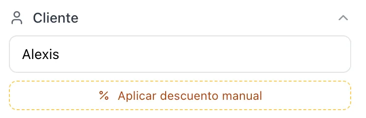 Manual percentage discount button in POS customer section